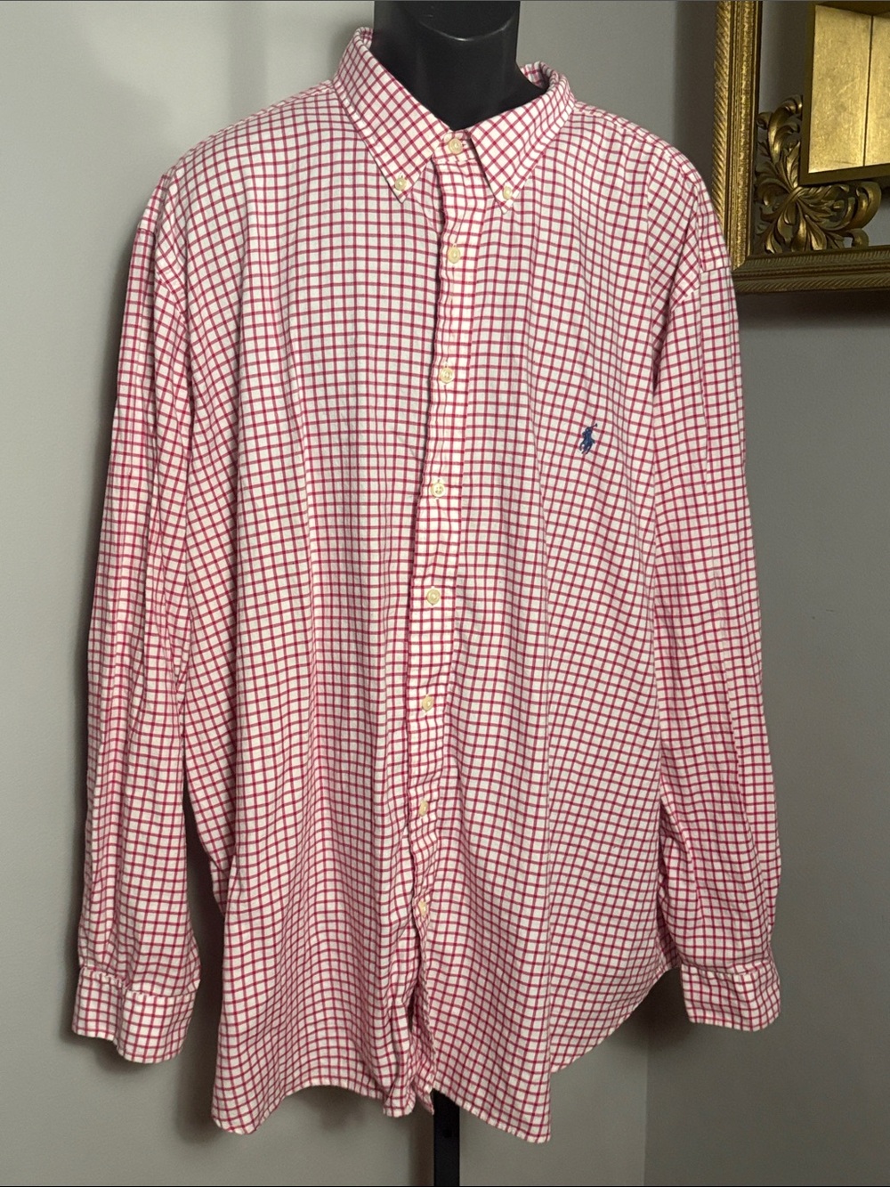 Ralph Lauren 3XB Men's Red & White Check Button Down Shirt